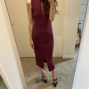 Berry/maroon Midi Body-con Dress